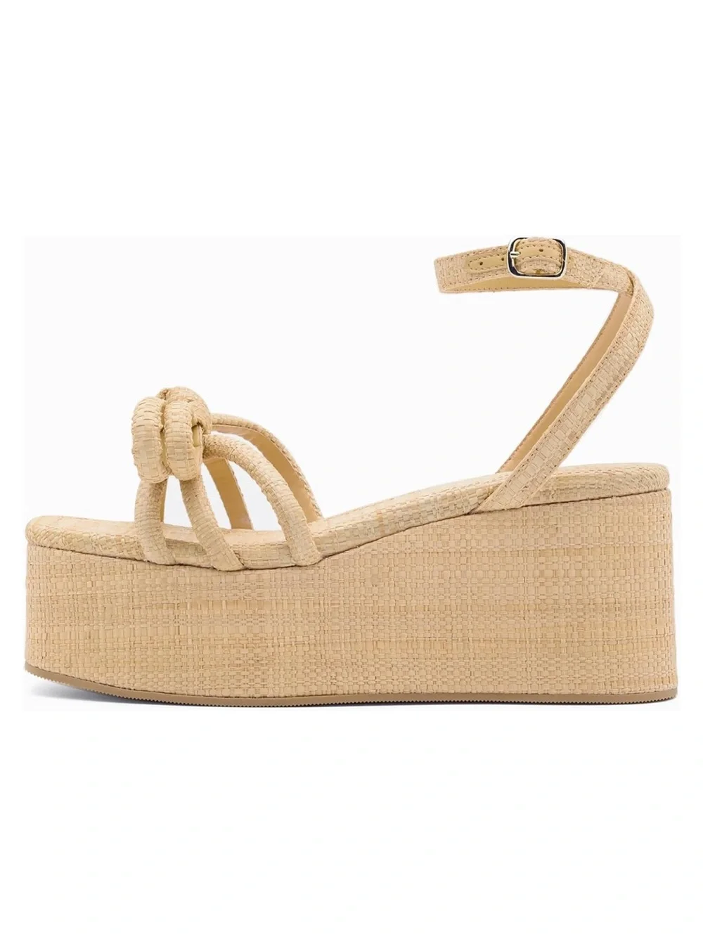 Woven Platform Ankle-Strap Sandals